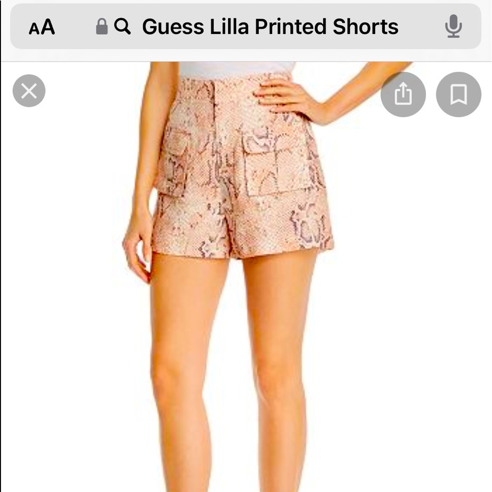 Guess Lilla Printed Shorts Brand New snake print